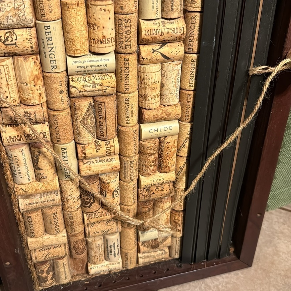 Wine Cork Bulletin Board Wine Cork Shadowbox Hanging Wine Cork Art Decor - Picture 4 of 10